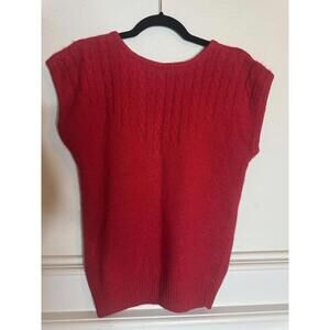 Vintage Segue Sweater Womens Silk Angora V Neck  Red 90s